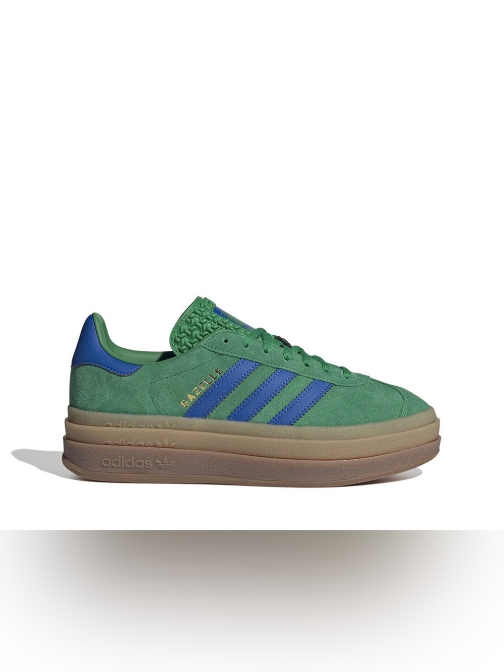 Adidas Gazelle Green Low-Top Sneakers with Blue Accents | Stack | Platform - Picture 6 of 7